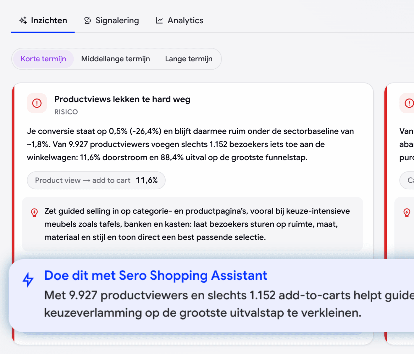 Aanbeveling naar actie in Sero CDP